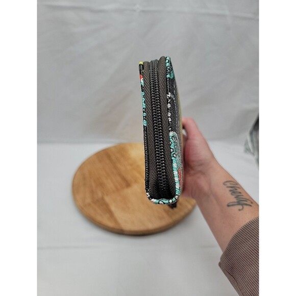 Vera Bradley Accordion Wallet Brown Multicolored Medallion Faux Leather 7.5x4 - Picture 8 of 12